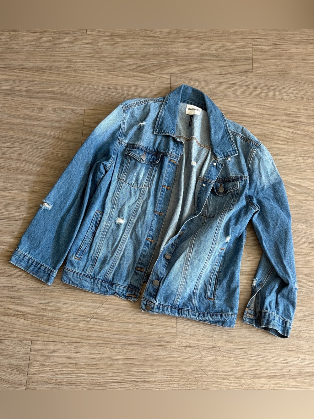C’est Toi Light Blue Distressed Denim Jacket - Women's